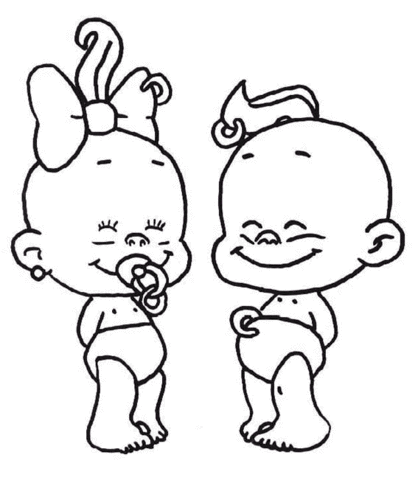 Kids Couple  Coloring Page